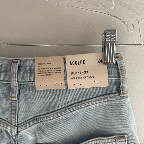 AGOLDE Stella Short Light Blue Denim High Waist Organic Cotton size 24 - Picture 10 of 11